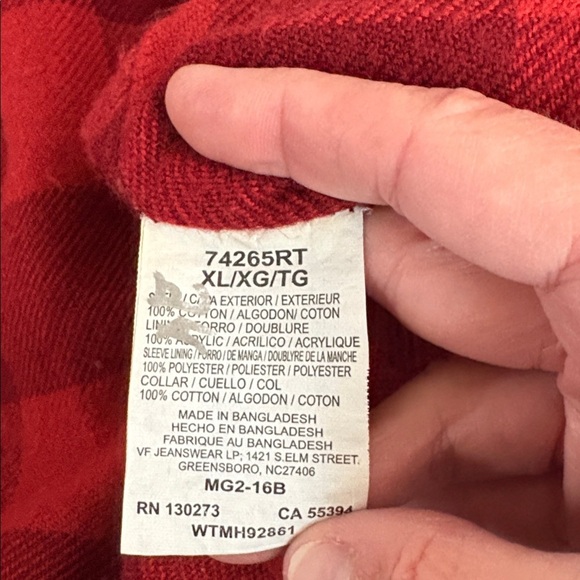 Wrangler blanket lined corduroy collar button down blue denim jean jacket - Picture 16 of 16